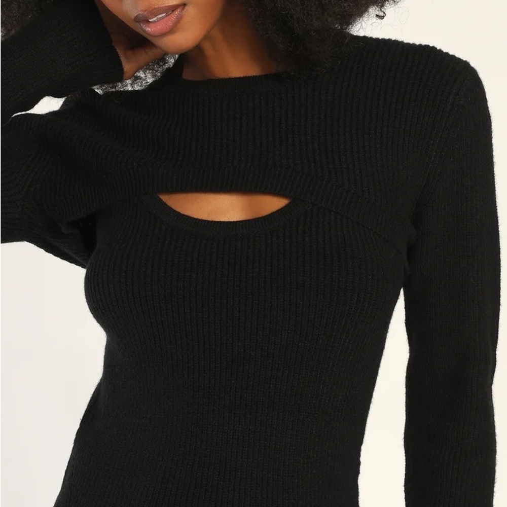 Abercrombie & Fitch Black Ribbed Sweater and shrug